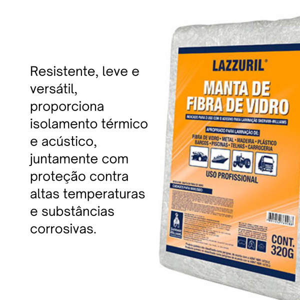 Manta Fibra de Vidro Lazzuril 320g | Evolução Tintas