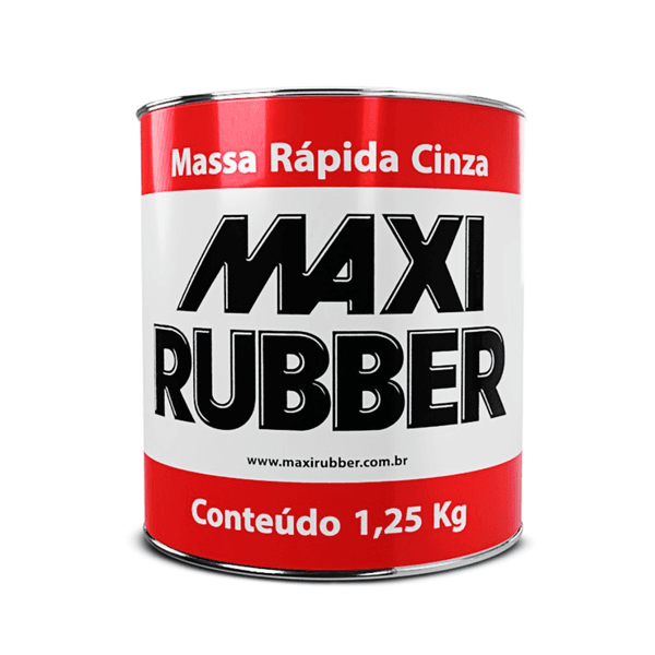 Massa Rápida Cinza 1,25Kg Maxi Rubber Correção Automotiva