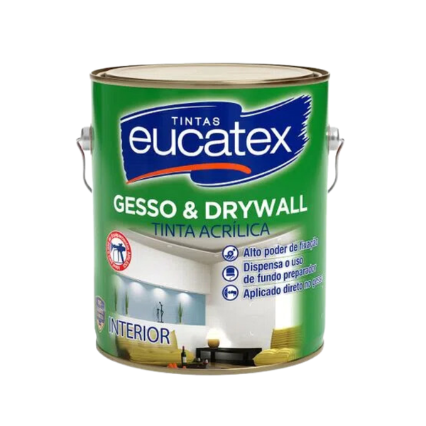 Tinta Para Gesso E Drywall Interno Branco 3,6l Eucatex