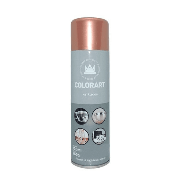 Tinta Spray Metálicos - Ouro Rose Colorart 300ml