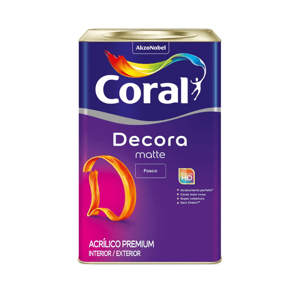 Tinta Acrílica Coral Decora Fosca Branco - 18l