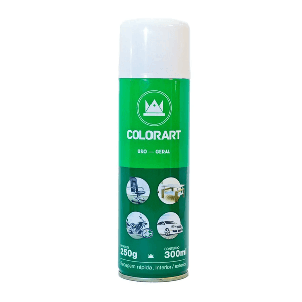 Tinta Spray Uso Geral - Branco brilhante Colorart 300ml