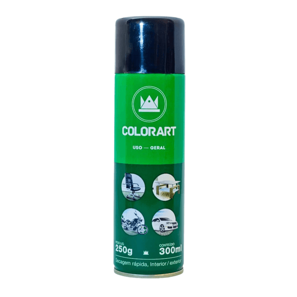 Tinta Spray Uso Geral - Preto brilhante Colorart 300ml