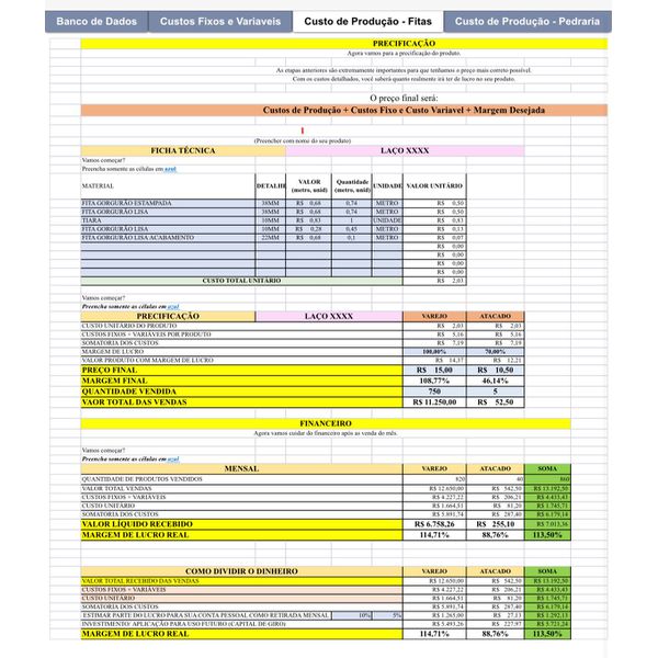 Planilha de Precificação