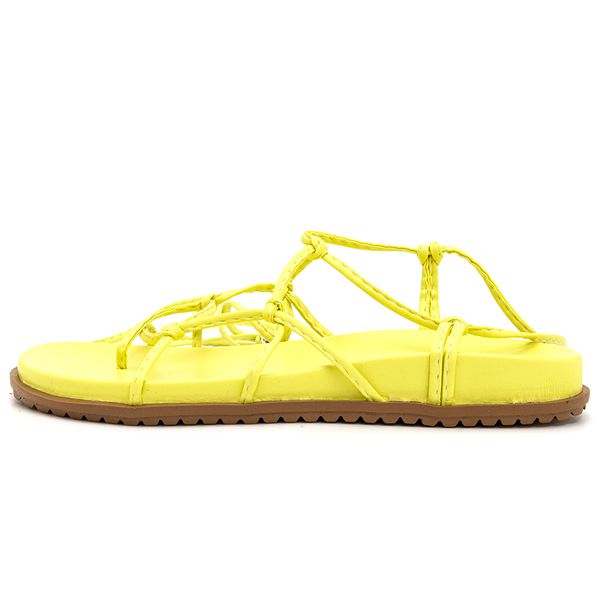 Rasteira Papete DAFITI SHOES Transpasse Amarelo - Compre Agora