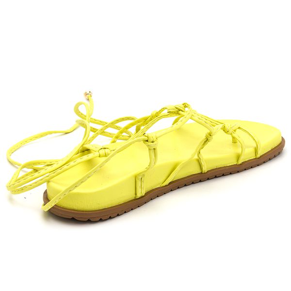 Rasteira Papete DAFITI SHOES Transpasse Amarelo - Compre Agora