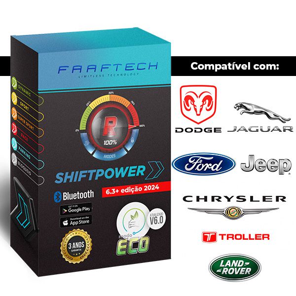 Pedal Shift Power Ft-Sp04+ Modulo Acelerador Chip Plug E Play Bluetooth App