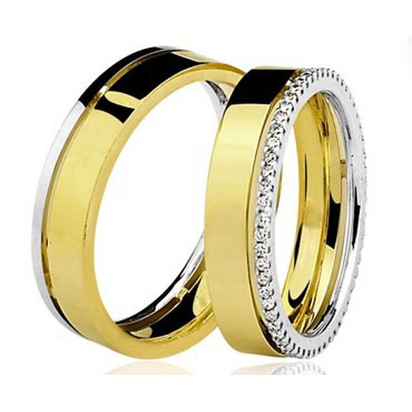 Par De Aliança Casamento De Ouro 18k Com 6mm