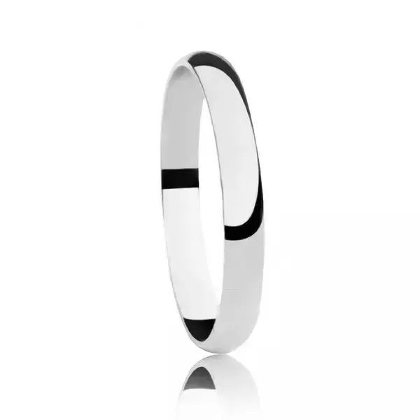 Aliança Individual De Ouro Branco 18k Tradicional Com 2,5mm