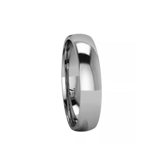 Aliança Individual Em Ouro Branco 18k Tradicional Com 4,0mm 