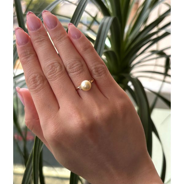 Anel De Ouro 18k Solitário Jewel Com Pérola De 8 Milímetros