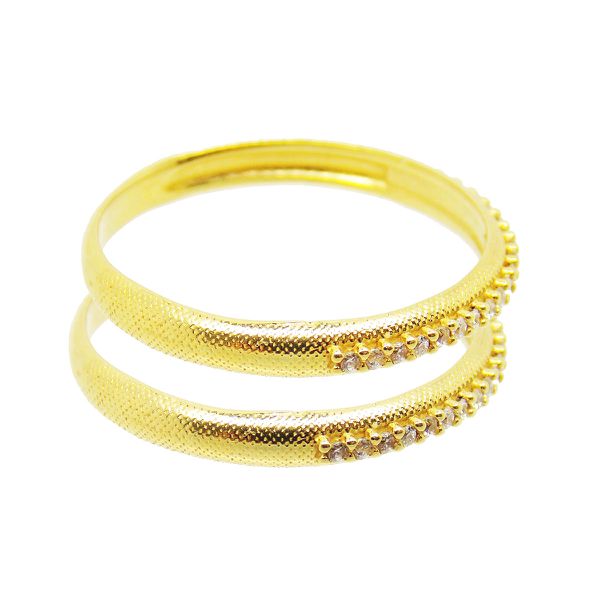 Par De Aparadores De Ouro 18k Com Fileira De Zircônias