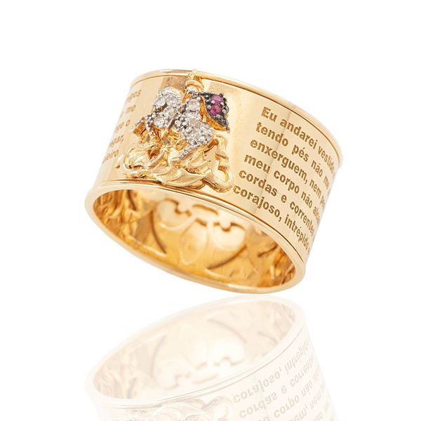 Anel De Ouro 18k São Jorge