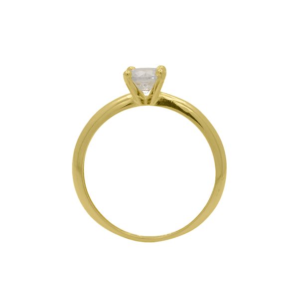 Anel Solitário de Ouro 18k Diana Com Zircônia 