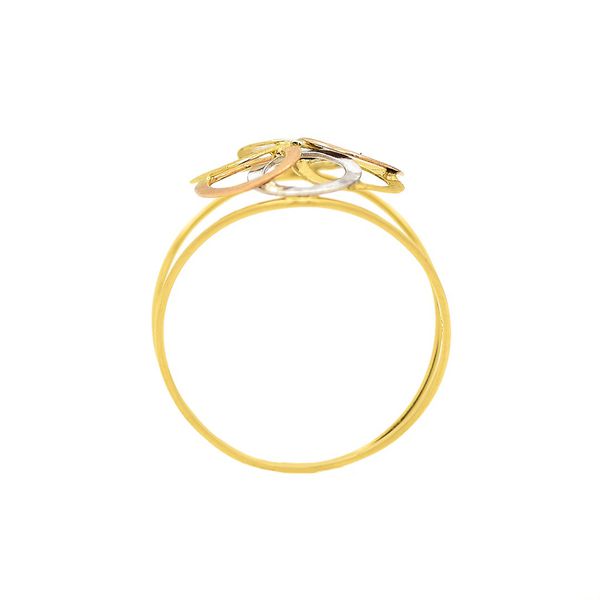 Anel De Ouro 18k Áureas Tricolor 