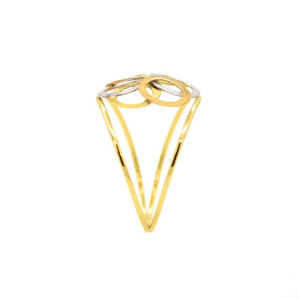 Anel De Ouro 18k Áureas Tricolor 