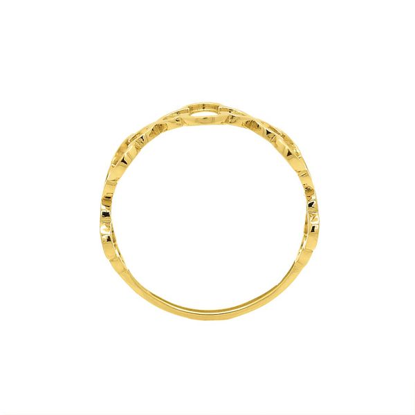 Anel de Ouro 18k Trevo Vazado