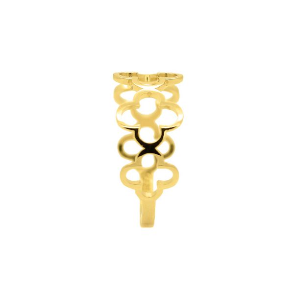 Anel de Ouro 18k Trevo Vazado