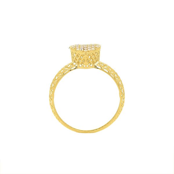 Anel de Ouro 18k Chuveiro de Coração