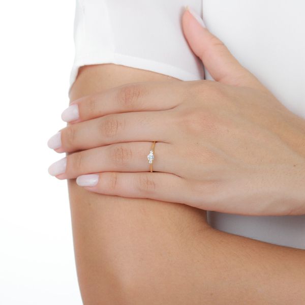 Anel De Ouro 18k Solitário Sunray