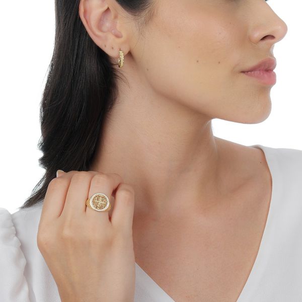 Anel De Ouro 18k São Bento Com Zircônia