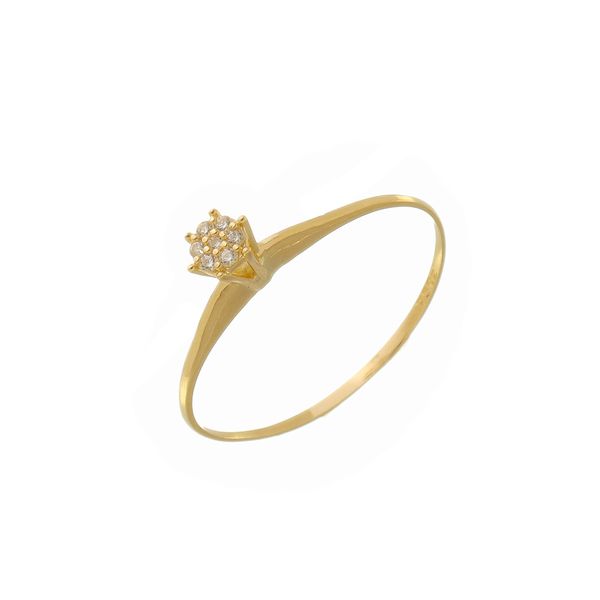 Anel De Ouro 18k Solitário Bliss Com Zircônias 