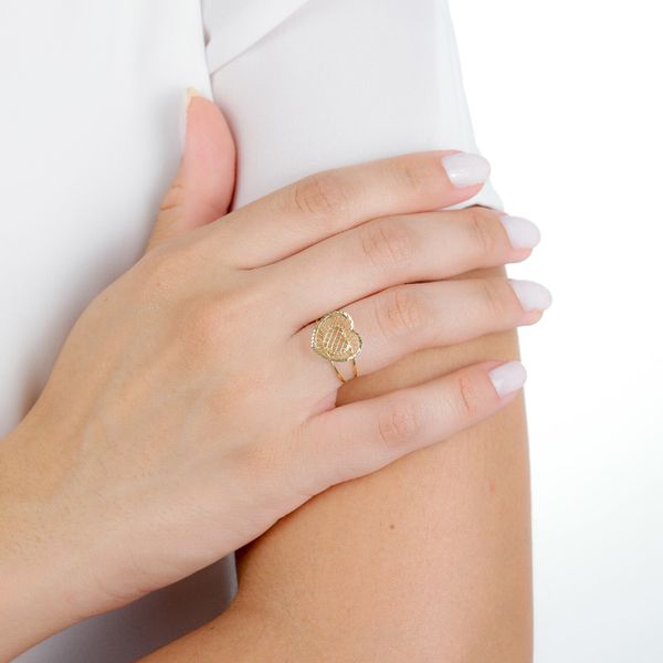 Anel De Ouro 18k Coração Fever