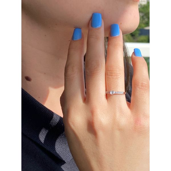 Anel De Ouro Branco 18k Bonina com Zircônias