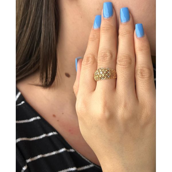 Anel De Ouro 18k Círculo Tricolor