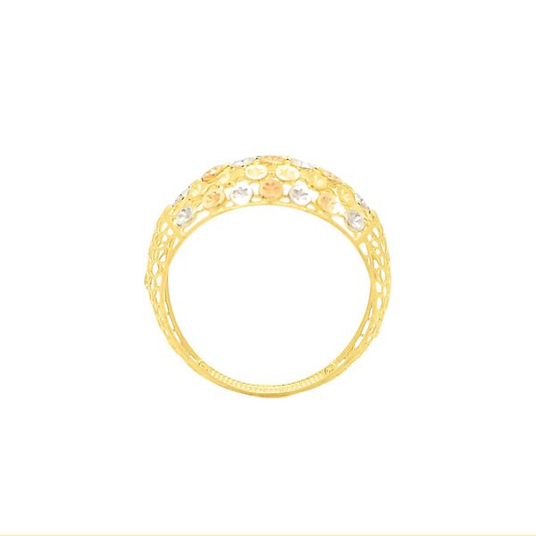 Anel De Ouro 18k Círculo Tricolor