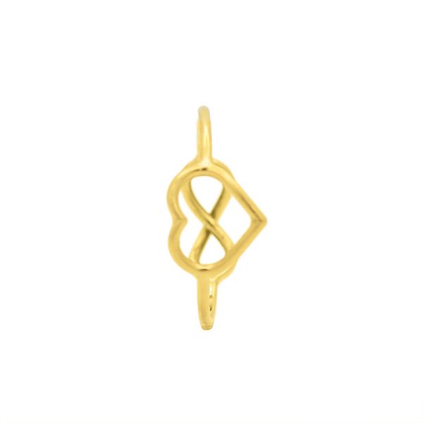 Anel De Ouro 18k Two Infinity Heart 