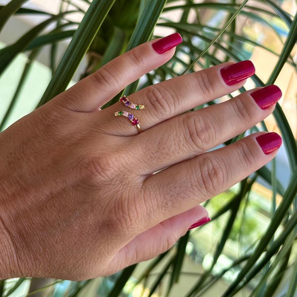 Anel de ouro 18k Harmonia com Zircônia