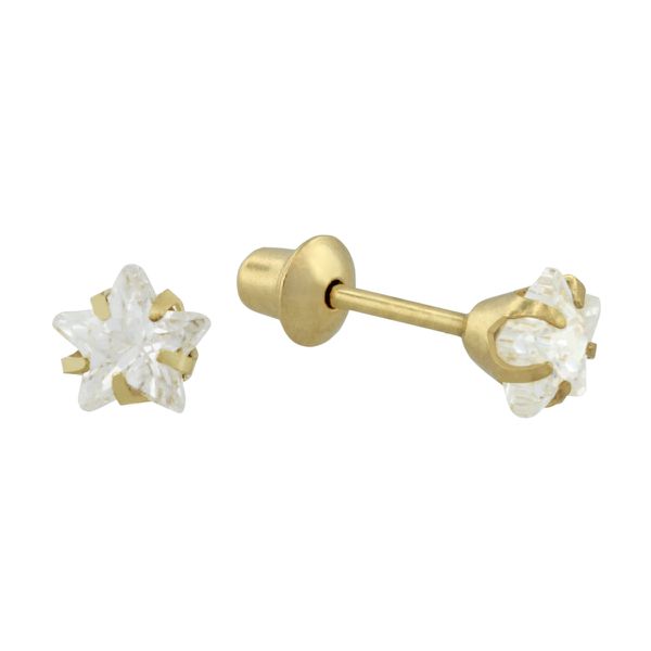 Brinco De Ouro 18k Estrela 4mm