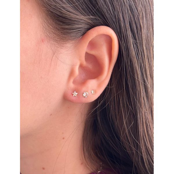 Brinco De Ouro 18k Estrela 4mm