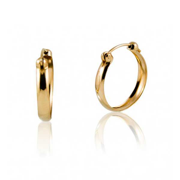 Brinco De Ouro 18k Argola 14mm