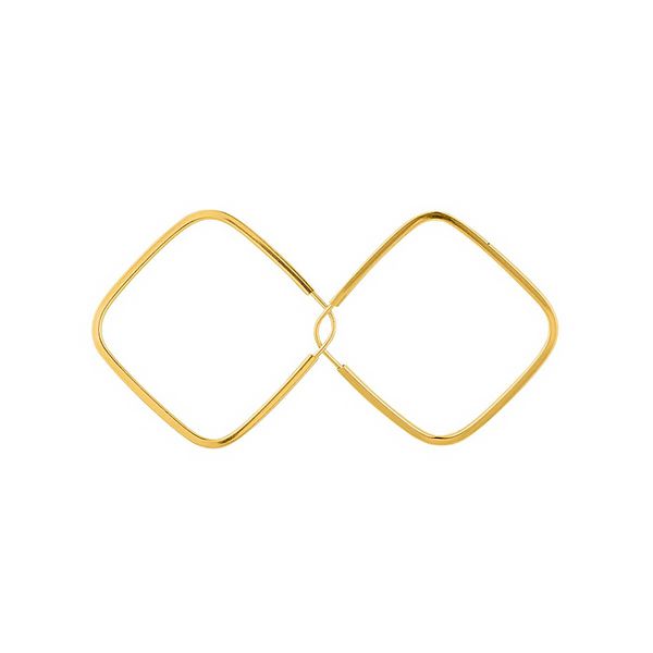 Brinco De Ouro 18k Argola Losango Slim m