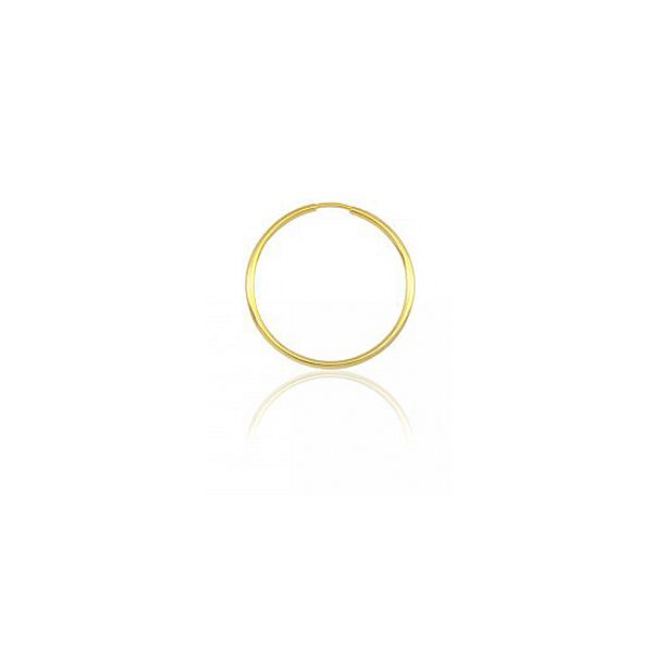 Brinco Masculino Individual De Ouro 18k Argola Fio Redondo De 10mm