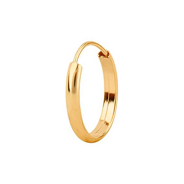 Brinco Masculino Individual De Ouro 18k Argola 14mm Plus