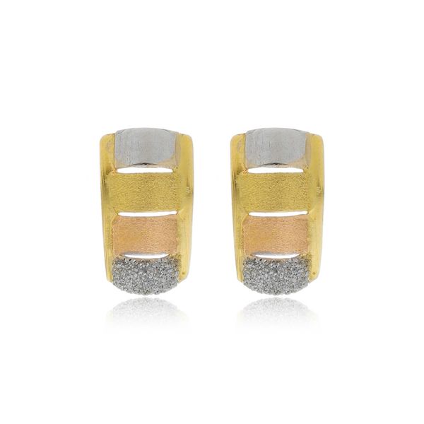 Brinco De Ouro 18k Tricolor 