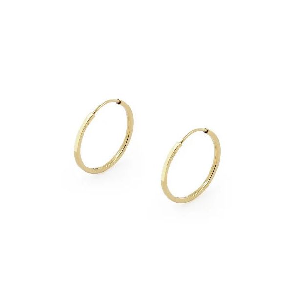 Brinco De Ouro 18k Slim Argola Redonda PP