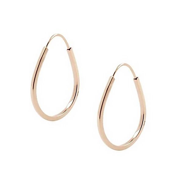 Brinco De Ouro 18k Argola Gota