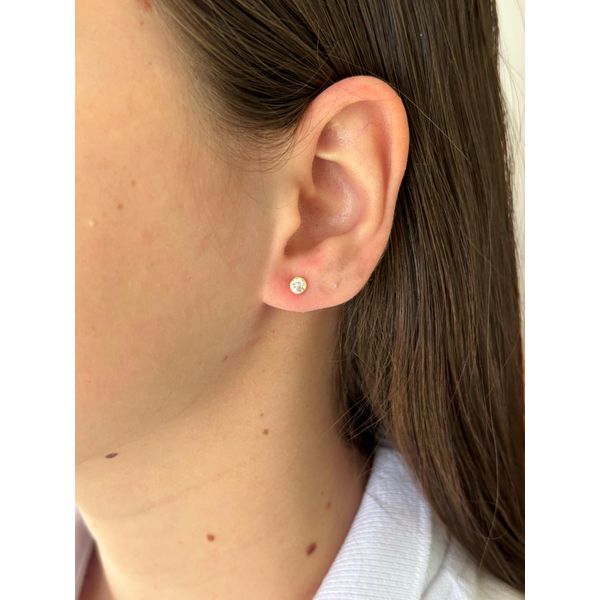 Brinco De Ouro 18k Áurea 4,0mm