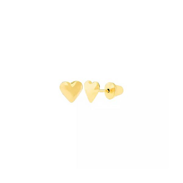 Brinco De Ouro 18k Coração Cheio 3,0mm