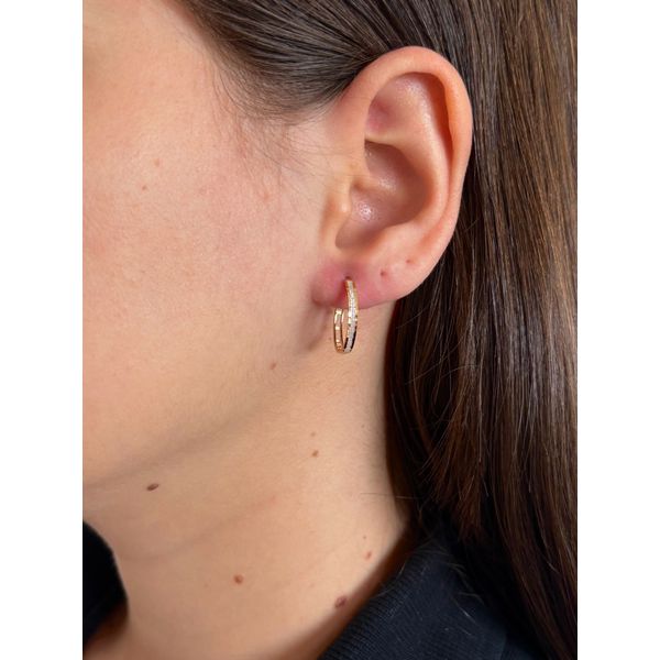 Brinco De Ouro 18k Argola Radiante G