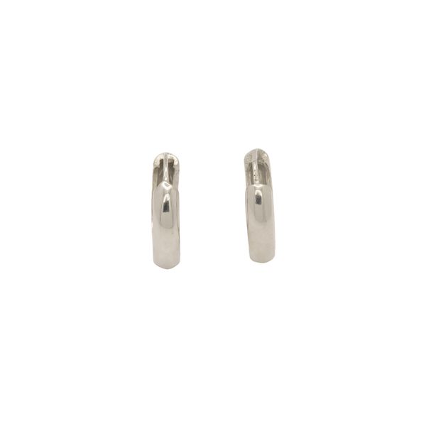 Brinco De Ouro Branco 18k Argola Luar P