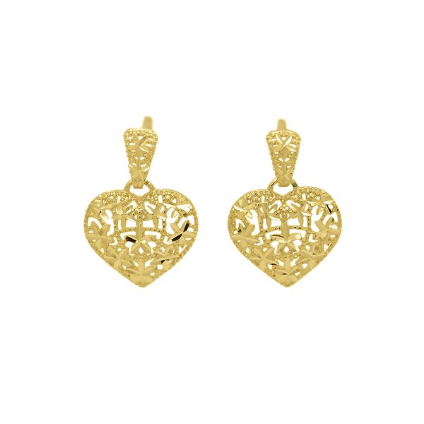 Brinco De Ouro 18k Coração Frozen
