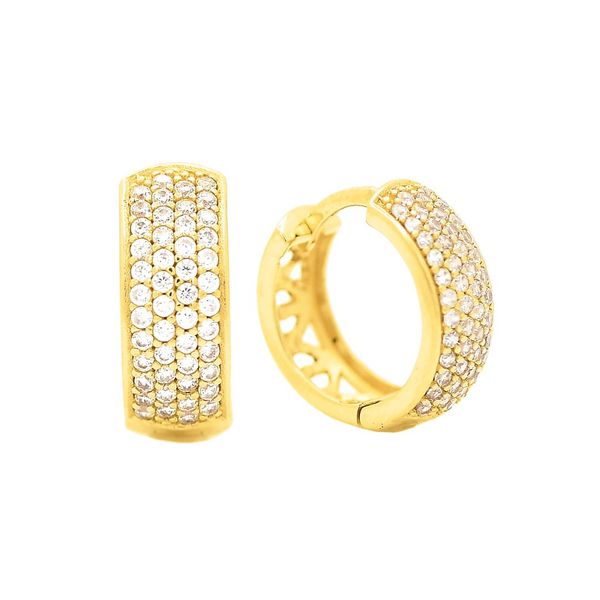 Brinco De Ouro 18k Meia Argola Lumiere P