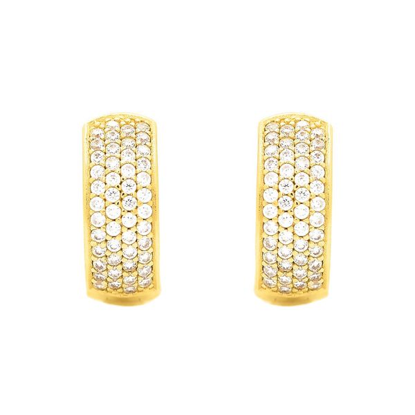 Brinco De Ouro 18k Meia Argola Lumiere P