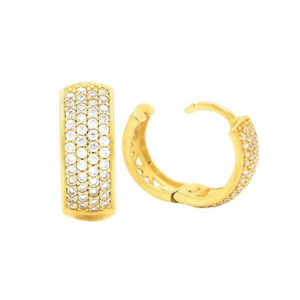 Brinco De Ouro 18k Meia Argola Lumiere P