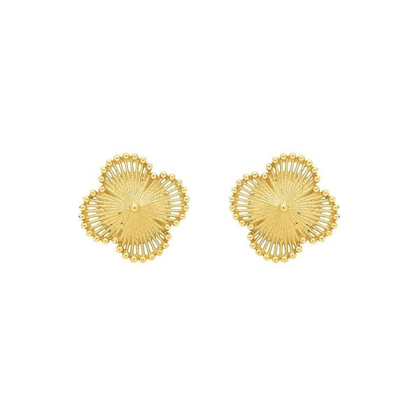 Brinco De Ouro 18k Trevo